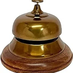 Extreme Karigari Metal Table Bell | Manual Push and Press Office Call Bell_Brass Antique Color (Not Shinny) (Brass Antique)-image-33