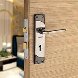 SARDAR KD Black Silver 7 Inch Iron Handle Set|2 Keys | 6 Lever Single Turn Lock Set| Handle Set for Door, Bathroom, Bedroom, Living Room|-picture-24