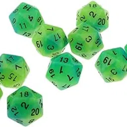 ATORSE Toy 10pcs Luminous Multi-Sided Dice Noctilucent D20 Dice Set for D&D TRPG Game Blue+Green-Toys & Hobbies-Games-Role Playing Games-Dungeons & Dragons-Accessories & Dice-image-59