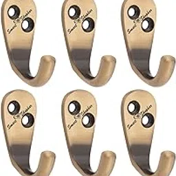 SMART SHOPHAR Aluminium Alloys Single Jack(J) Wall Hook 1 Leg Antique, Pack of 6 / Heavy Duty J Hook for Hanging Keys, Cup, Coat, Hat, Kitchens Towel, Bathroom, Office/Screws with Plastic Plugs-image-61