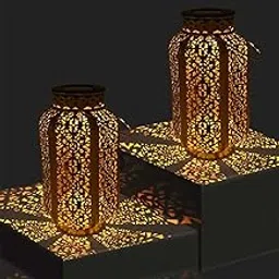 Zyvola Vintage Metal Solar Hanging Lantern - Retro Iron Art Pathway Light for Outdoor Decor-image-6