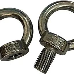 MEC® 2Ps Set SS304 Lifting Shoulder Eye Bolt and Eye Nut Mounting Hardware Male Female Set Silver Tone Finish (M6)-picture-18