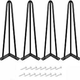 Redwud Metal Table Legs Center Table Legs 3 Rod Furniture Legs Hairpin (Set of 4) (18 inch)-picture-22