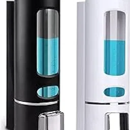 EVGREF Wall Mounted Soap Dispenser Shampoo Conditioner for Bathroom Kitchen (Pack of Black and White, 400 ML Each)-image-61