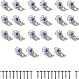 VOLO L Shape Right Angle Glass Panel Shelf Clamp Holder Bracket Support Clip (Material :Zinc Alloy) (Silver)(Pack of 22Pcs)-image-0