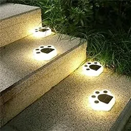 Solar Powered LED Paw Print Pathway Lights - Waterproof Outdoor Garden Decor for Yards, Paths & Lawns-picture-22