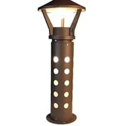 LED Bollard Garden Light with Pagoda Top, Decorative Outdoor Post Light, IP65 Waterproof, Brown-picture-19
