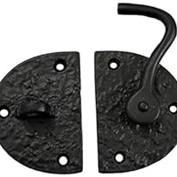 Adonai Hardware "Pharez Black Antique Iron Gate Latch/Cabin Hook (1, Matte Black Powder Coated)-image-15