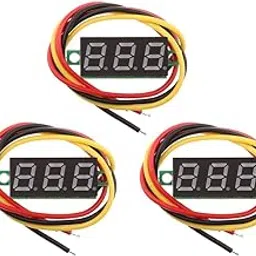 STYLEHEAVEN 3Pcs 0.28" 3 Wire LED DC 0-100V Voltmeter Digital Voltage Meter Tester Red-image-15