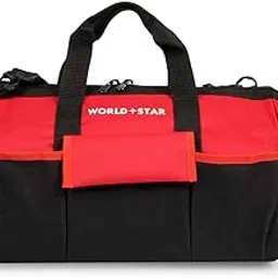 WORLD STAR Multipurpose Tools Storage Bag Water Resistant For Electrician Plumber Technician Household & Maintenance Personel | Portable Tool Bag Thick Cloth Material Non-Deformable(Red)-image-12