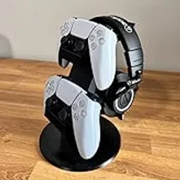 Sturdy Dual Controller & Headphone Stand | Eco-Friendly Material | Compatible with PS5, PS4, Xbox, & PC Gaming | Stylish Desk Organizer-image-55