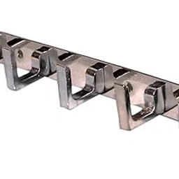 BHANMATI SANITARY ITEMS L Shape Stainless Steel Wall Hanger Clothes 8 Pin Hooks Cloth Hanger Door Wall Hooks Rail Set for Hanging Clothes, Towel Chrome Finish-image-10