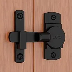LAPO Latch Lock for Bathroom, 180 Degree Baby Latch, Sliding Door Lock, Flip Latch for Bedroom, Balcony, Storeroom (Black, Material-Zinc)-picture-28