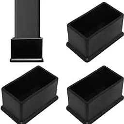 Infinite tech Rectangle Rubber Chair Leg Caps, Non-Slip Chair Feet Covers for Hardwood Floors Furniture Protectors, Rubber Black, 4 PCS (Size 2''X1'' Pack of 4PCS)-image-19