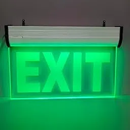 Acrylic LED Exit Light Sign, Lithium Battery, Ultra Green Brightness Signage (12X6Inche) with Stainless Steel Chain-picture-20