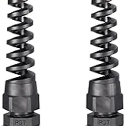 uxcell 2Pcs PG7 Cable Gland Black Waterproof Plastic Joint with Strain Relief for 3mm-6.5mm Dia Wire-image-82