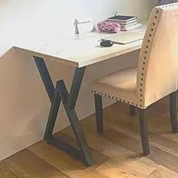 Ventuos - Metal Legs for Table, Dining Table Legs for Kitchen Modern Industrial Style - Set of 2. (Triangle Shape) image 1