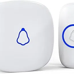 SECRUI Wireless Doorbell, Mini Door Bell Long Range 1000ft 58 Chimes 5 Volume Levels, 1 Waterproof Button 1 Plug in Receiver, White Doorbell with Led Blue Light for Home/Classroom/Office-picture-30