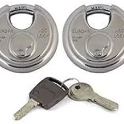Europa Combo of Stainless Steel Mirrored Twin Lock with 4 Keys (Silver, 90 mm)-picture-16