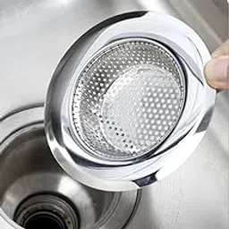 KitchenFest® Stainless Steel Kitchen Sink Strainer Plug, Filter Stopper Mesh Long Hair Food Blockages Cleaning Tool for Kitchen Sink, 11.5 cm, Pack of 1-image-29