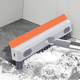 Bathroom Floor Scrub, Wall, Tile & Grout Cleaning Brush with Wiper and Adjustable Long Handle 180° Rotate Home and Kitchen Cleaner Mop Ideal for Deep Clean & Stain Removal Outdoor Use image 1