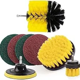Gopinath Autolink 8pcs Power Drill Scrubber Brush Set, Drill Brush Attachment Set, Scrubber Brush Scrub Pads for Bathroom,Surfaces, Floor, Tub, Shower, Tiles Without Drill Machine-picture-13