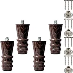 Lakdi Baaz | Luxury Wooden Sofa Leg Furniture Sofa Chair Legs Walnut - 4 Inch - 4Pcs (SF3W)-image-8