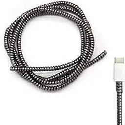 Spiral Cable Protector 1.5 Meter Charging Cable Protection Data Cable Protective Sleeve Cord Saver Cable Protective Cover for Earphone Data Wire Cable Durable PVC Pink Grey Silver (Set of 3) image 1