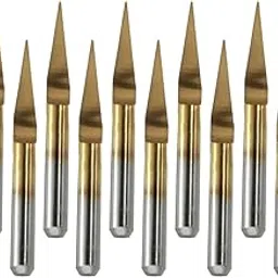 CALANDIS® 10pcs Engraver Titanium Coated Flat Bottom Cutting Tool 30 degrees 0.5mm-picture-23