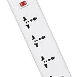 FatCherry 4+1 Extension Board White Color 240 Volts with 1 LED Indicator Master Switch,Safety Shutter & 4 International sockets, 2 Meter Log Wire, Extension Cord for Home Appliances, Cooler, Laptop-image-44