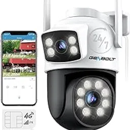 GENBOLT 3G/4G LTE Surveillance Camera Without WiFi, Outdoor Wired Dual Lens Camera with Sim Card, 24/7 Continuous Recording PoE PTZ CCTV IP Camera 4G Cellular Human Detection Auto Tracking-picture-34