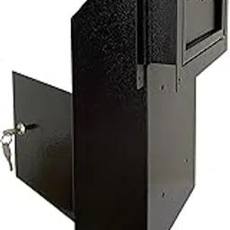 Door Drop Box, Mail Slots for Mail, Rent, Deposit, and Night Key, Through The Door Prevents Money Fishing Locking Steel Mailbox with Rear Access, Black-picture-13
