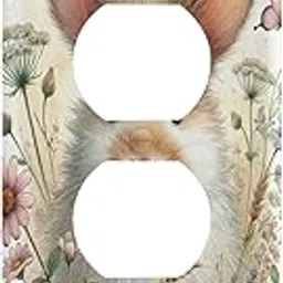 Flowers Butterfly Easter Light Switch Cover Decorative Receptacle Outlet Wall Plate Guard Plastic Outlet Covers for Living Room Home Decor Kitchen (Duplex Outlets Cover)-picture-19