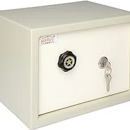 Safe locker for home 11 L (Size- H09” x W12” x D09”), inbuilt LED light provided, laser cut computerize ultra key locking system – 2 Keys, used for home, office & hotel (Beige-Ivory Color)-picture-22