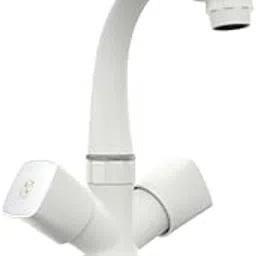 RN PTMT Plastic Center Hole Basin Mixer | Hot & Cold Basin Mixer Tap |Wall Mixer for Bathroom Wash Basin & Kitchen | White-Chrome-Dual_RNTIA04D27 | 5 Year Warranty-image-26