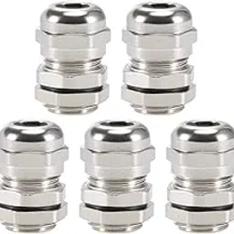 uxcell M12x1.75 Cable Gland 3mm-6.5mm Wire Hole Waterproof Metal Joint Adjustable Locknut with Washer 5pcs-picture-10
