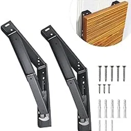 Volo Premium Heavy Duty 20" Foldable Mild Steel Racks and Shelves Brackets with Fittings for fold Down Table or fold Down Racks. (Color - Grey) (20" - 500 mm)-picture-16
