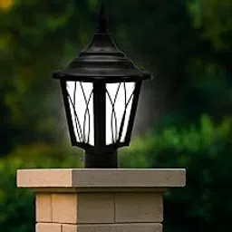 SWIATLO Elegant Black Outdoor Gate Lamp with Clear Glass Panels | Waterproof Gate Lamp for Garden, Pillar, and Entrance Post Light etc (Pack of 1,with Bulb)-picture-10