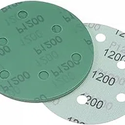 uxcell 5 Pcs Green Film Sandpapers 1200 Grits 5 Inch Hook and Loop Backed Random Orbital Sanding Discs 6 Holes Aluminum Oxide Abrasive-picture-19