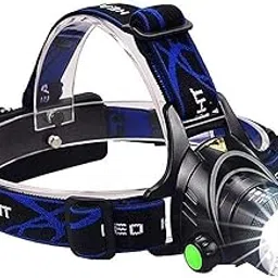 MG SALESS Head Torch Hands Free Head Flashlight LED Lamp Water Resistant Drop Resistant Head Lamp Spotlight for Camping Fishing Running Cycling Best Super Bright Headlamp Light image 1