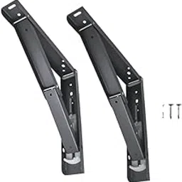 BOSCO® Heavy Duty 24-Inch Foldable Shelf Brackets (Pack of 2) | Wall-Mounted Mild Steel Folding Brackets with Fittings | Grey, 600mm – Space-Saving Support for Large Tables, Racks & Workbenches-image-85