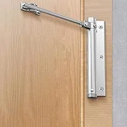 BRAND VILLA Automatic Spring Door Closer, Heavy Duty Safety Spring Door Closer with Allen Key and Screws for Residential Commercial, Soft Spring Door Closing, Metal Doors (Silver) image 1