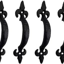Adonai Hardware "Nethaniah Antique Cast Iron Cabinet Pull Handles (5" x 4 Pack, Matte Black) for Vintage Wooden Barn Doors, Gates, Closets, Furniture, Drawers, Cupboards, Wardrobes and Sheds-image-43