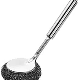 Kodithal Heavy Duty Stainless Steel Scrubber with Long Handle – Non‑Scratch Wire Dish Brush for Cast Iron, Pots, Pans & Utensils | Grease & Burnt Food Remover, Kitchen Sink & Stove Cleaning Tool-image-68