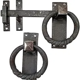 Adonai Hardware "Baalath" Antique Heavy Duty Forged Front Entry Sturdy Ring Gate Latch (1 Pack, Natural Iron) for Vintage Wooden Barn Shed Doors, Gates, Fences, Furniture, Castle and Farmhouse-image-21