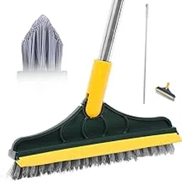 ATCAN 2-in-1 Floor Scrub Brush with Squeegee, 120° Rotating V-Shaped Cleaning Brush, Stiff Bristles for Grout, Tile, Bathroom, Kitchen, Glass, Patio, Long Handle, Detachable, Sturdy & Multi-Use-picture-22