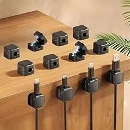 Black Sparrow 12 Pack Cord Organizer Holder,Costop Strong Adhesive Desk Cable Management Magnetic Easy Open,Organize Phone Charging Cords Wire Holder Organizer Neatly for Home,Office,Car,Desk-picture-11