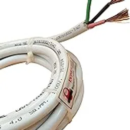 INDRICO 3 Core Wire 4 Sq mm Round Pure Copper Cable ISI Mark Heavy Duty for Domestic and Industrial Electric Uses Rating 5000W PVC White/Black Pack of 1 (3 Meter Cable)-picture-15
