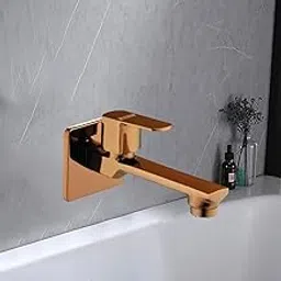 Exootica Rose Gold Brass Long Body Bib Cock Tap with Wall Flange | Premium Wall-Mounted PVD Finish Faucet for Bathroom, Kitchen & Outdoor Use-picture-19