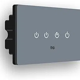 IOTICS Smart Wifi Switch Board: 4 Switch with 1 x High Load (AC/Geyser) switch. Touch, Remote, App Control. Voice Compatible with Alexa & Assistant. Smart Touch Switch For Home Automation (Grey)-image-84